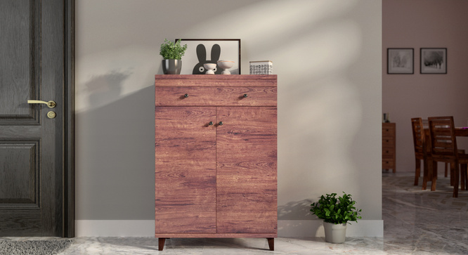 Melano 15 Pair Shoe Cabinet With Drawer(Walnut)